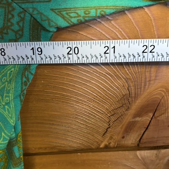 LULAROE Scoop Neck 3/4 Sleeves Green Print Casual Shirt Dress Geometric Med Midi - Picture 2 of 8